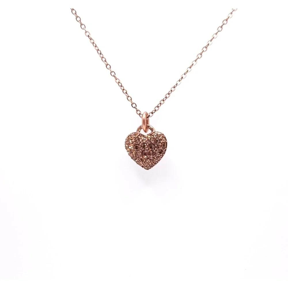Pilgrim Swarovski Heart Necklace NWT Rose Gold - Picture 2 of 8